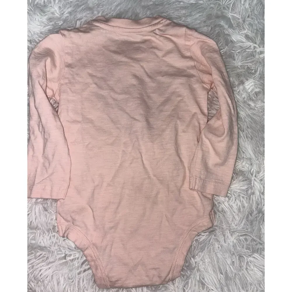 Primary Baby Sz. 12-18 Mo. Long Sleeved Pink Heart Snap Tee. Grt. Shape, Cute